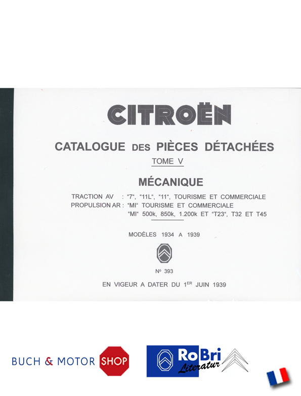 Citroën Traction Avant Catalogue des pièces détachées No 393